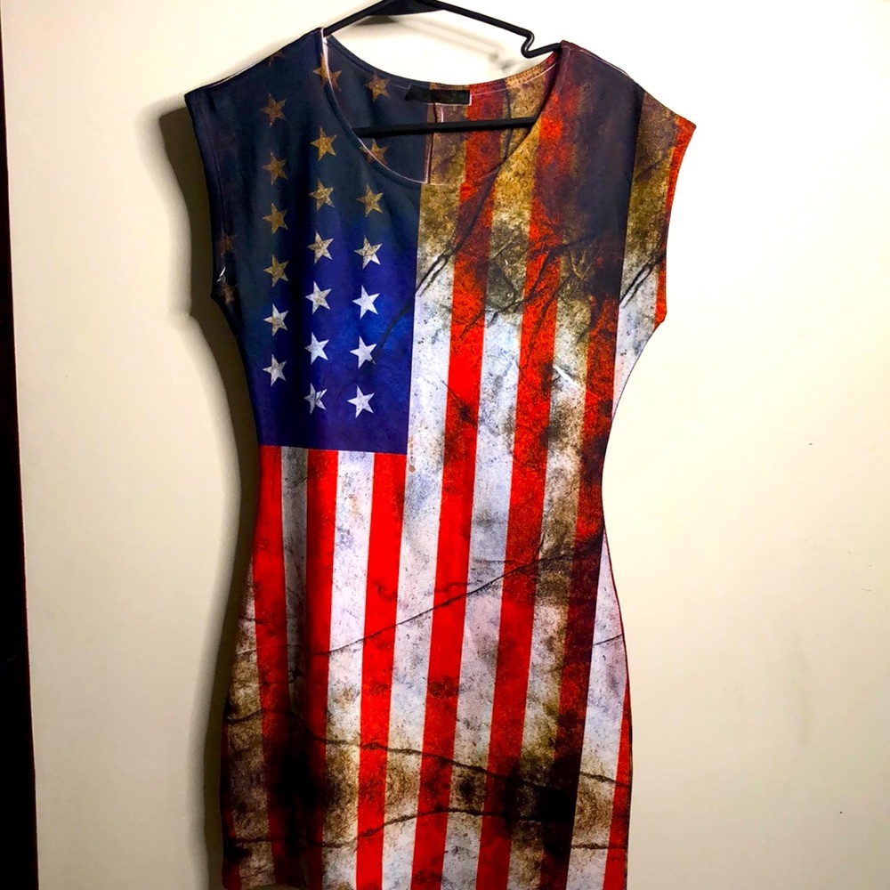 American Flag Fitted Sun Dress